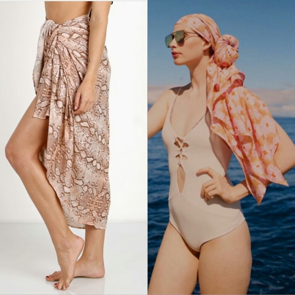 New acacia amber python kuau pareo sarong cover-up - Picture 4 of 6